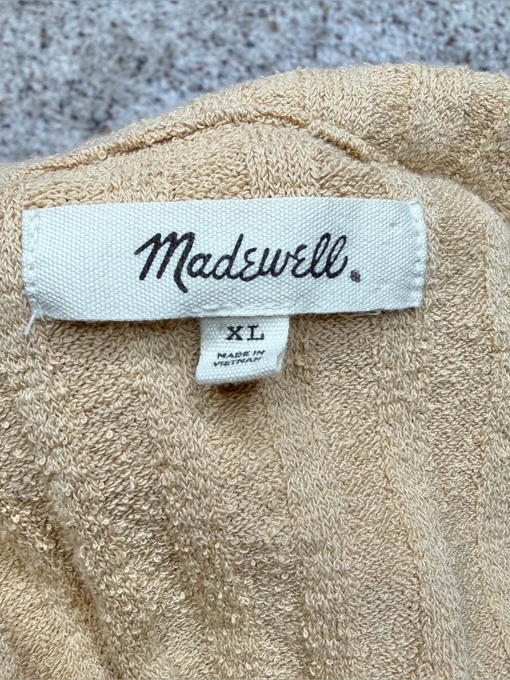 Madewell Mixed Button Up Ribbed Polo Tank Top Extra Large XL Gold Yellow - Picture 4 of 8